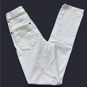 White Denim Jeans with Subtle Back Pocket Stitching